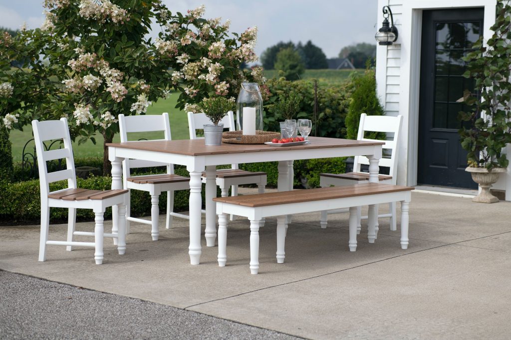outdoor patio tiles with white outdoor furniture, frisco tx